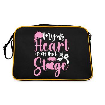 Ballet Dancer Dance Girl Ballerina - Retro Tasche - Schwarz/Gold - Hinten