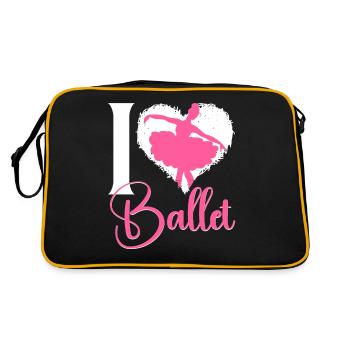 Ballet Dancer Dance Girl Ballerina - Retro Tasche - Schwarz/Gold - Hinten
