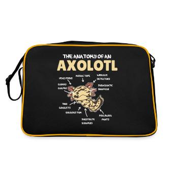 Axolotl Explanation Anatomy of an Axolotl - Retro Bag - black/gold - Back