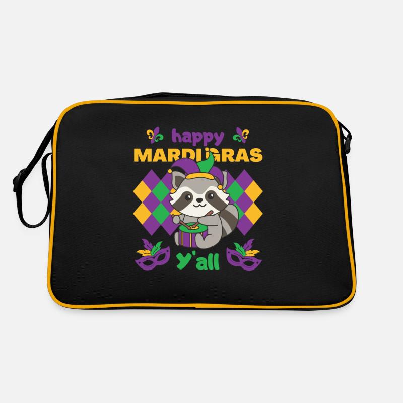 Fasching Waschbär mit Trommel Faschings Kostüm Retro Tasche