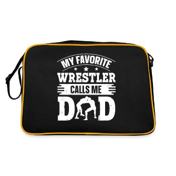 Mon lutteur préféré m’appelle papa lutteur papa - Sac Retro - noir/or - Dos