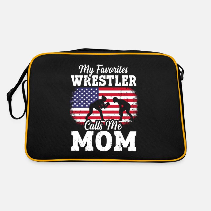 Mon lutteur préféré m’appelle maman drapeau américain Sac Retro