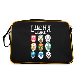Luchador Masks Lucha Libre - Retro Tasche - Schwarz/Gold - Hinten