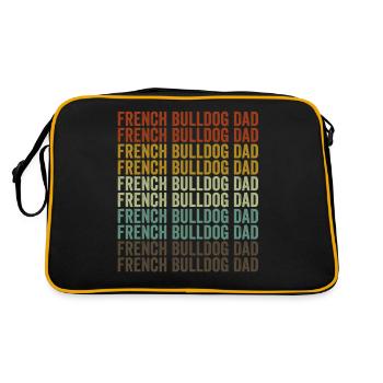 French Bulldog Papa Bulldog lover Fr - Retro Bag - black/gold - Back