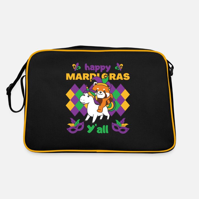 Mardi Gras Red Panda avec Licorne Carnaval Sac Retro