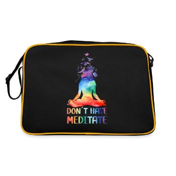 Ne détestez pas Méditer le yoga de Bouddha méditant - Sac Retro - noir/or - Dos