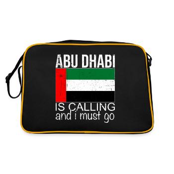Abu Dhabi Spruch - Retro Tasche - Schwarz/Gold - Hinten