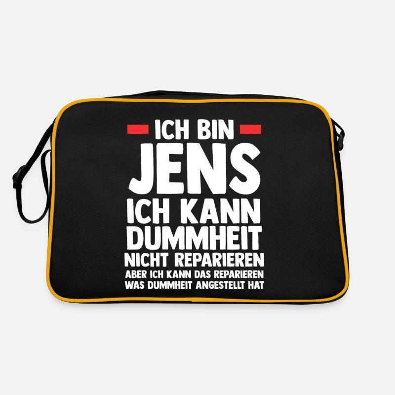 Jens - Retro Tasche - Schwarz/Gold