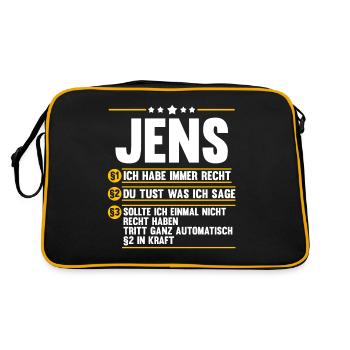 Jens - Retro Tasche - Schwarz/Gold - Hinten