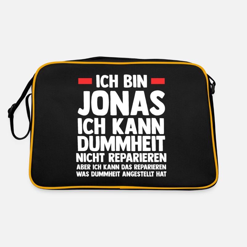 Jonas - Retro Tasche - Schwarz/Gold