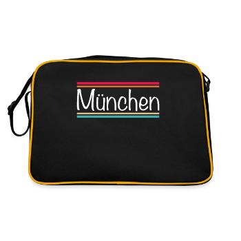 München - Retro Tasche - Schwarz/Gold - Hinten