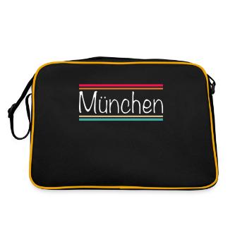 München - Retro Tasche - Schwarz/Gold - Hinten