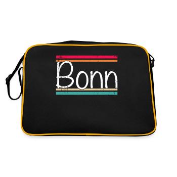 Bonn - Retro Tasche - Schwarz/Gold - Hinten