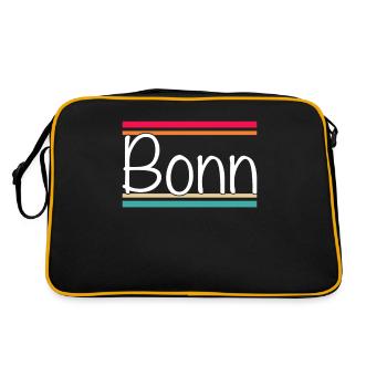 Bonn - Retro Tasche - Schwarz/Gold - Hinten