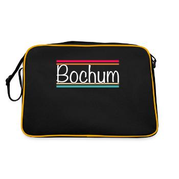 Bochum - Retro Tasche - Schwarz/Gold - Hinten