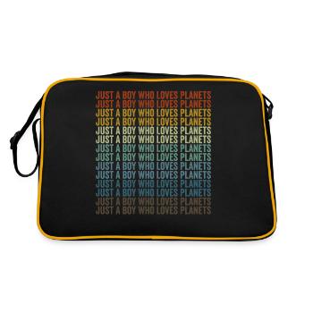 Juste un garçon qui aime le système solaire des planètes - Sac Retro - noir/or - Dos
