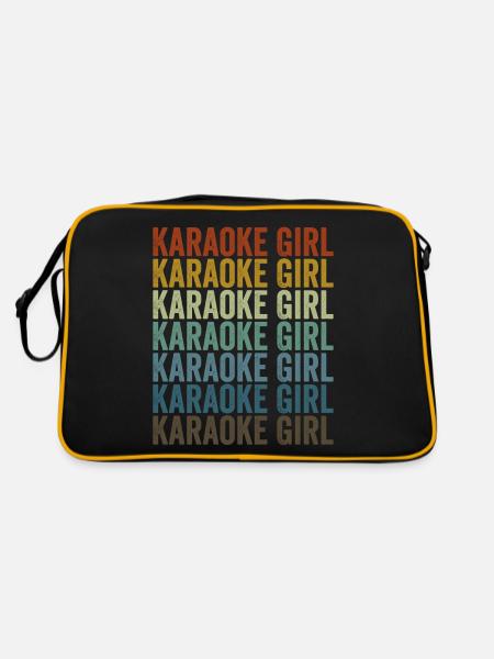 Karaoke Girl Funny Karaoke Music Lovers Singer - Retro Bag - black/gold - Back