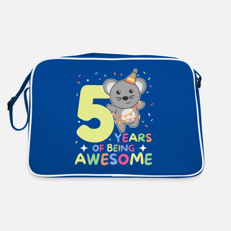Mouse for 5th birthday children five years old Retro Bag