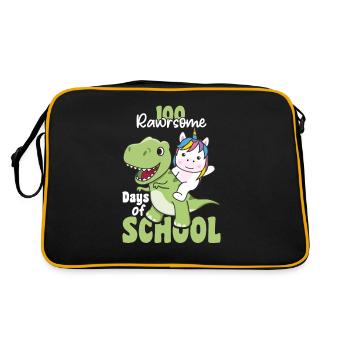 100 rawrsome days of school Unicorn Trex 100 Days - Retro Bag - black/gold - Back