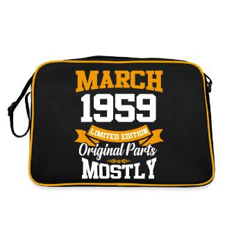 March 1959 Vintage Birthday Gift - Retro Bag - black/gold - Back