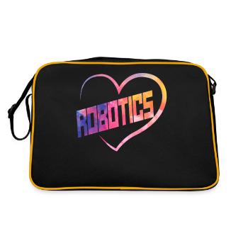 Robot Robotics Engineer Watercolor - Retro Bag - black/gold - Back