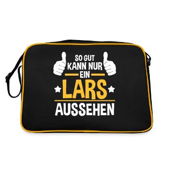 Lars - Retro Tasche - Schwarz/Gold - Hinten