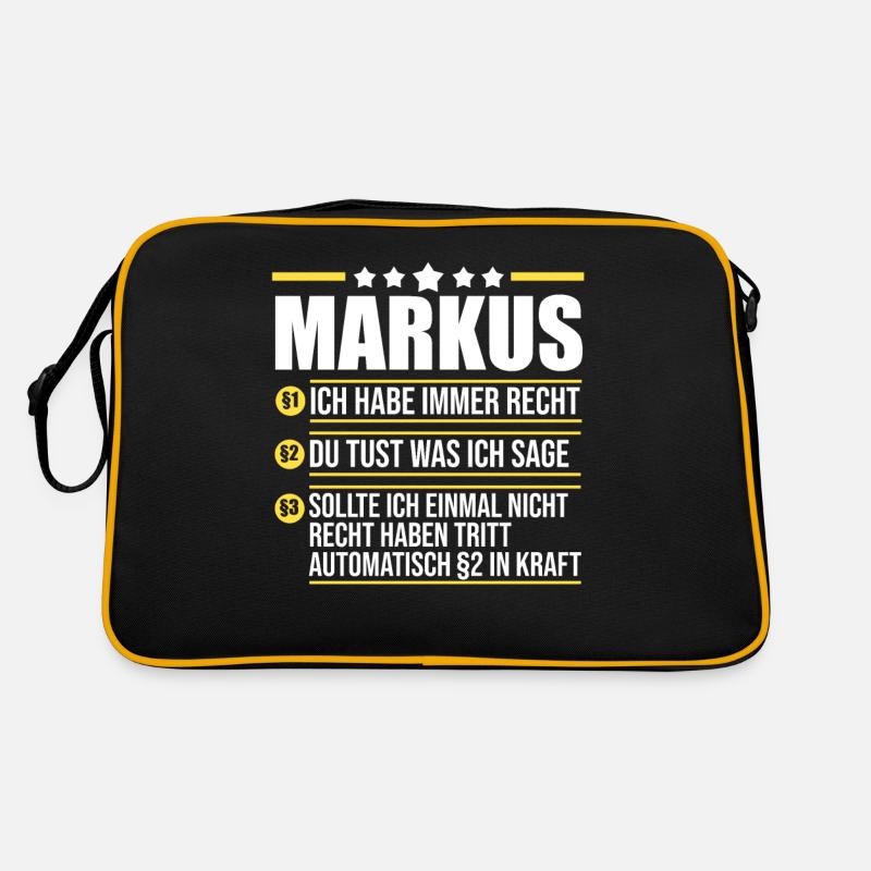 Markus - Retro Tasche - Schwarz/Gold