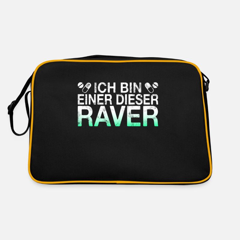 Raven Raver Spruch Retro Tasche