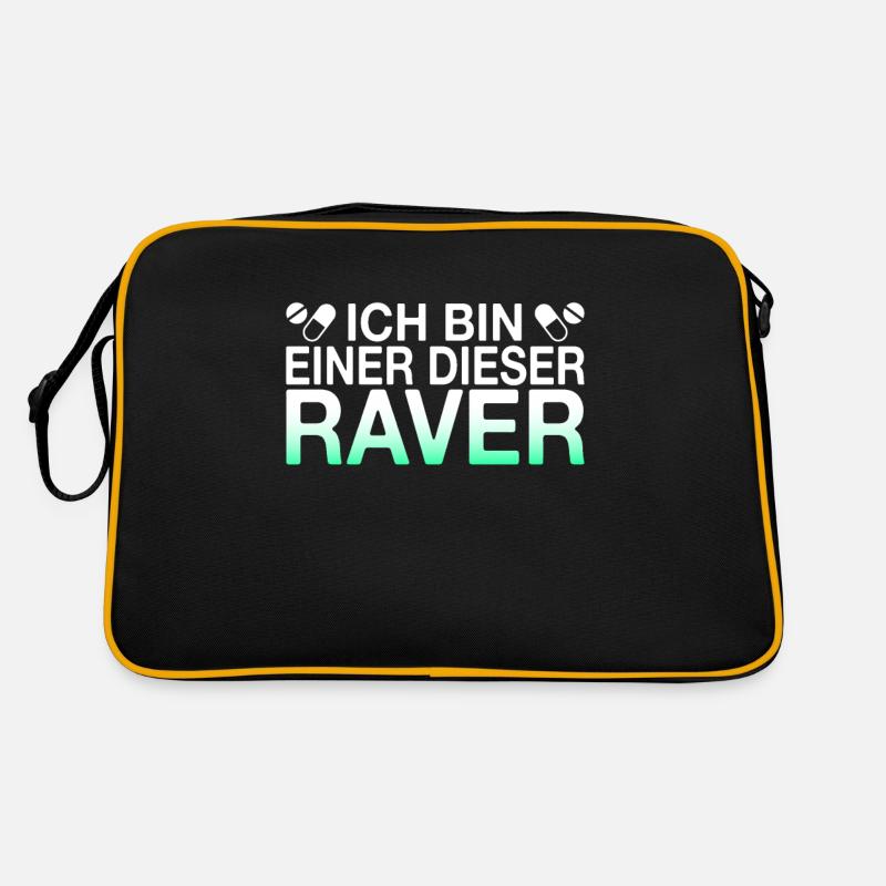 Raven Raver Spruch Retro Tasche