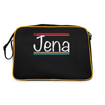 Jena - Retro Tasche - Schwarz/Gold - Hinten