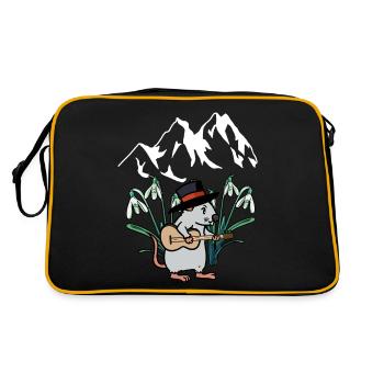 Alpen Tirol Musique Folklorique Souris Guitare Autriche - Sac Retro - noir/or - Dos