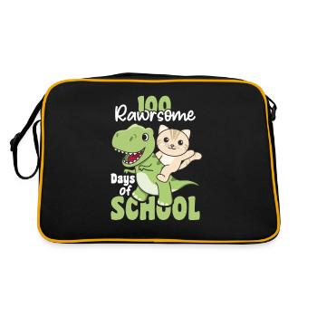 100 rawrsome days of school Cat Trex 100 Days - Retro Bag - black/gold - Back