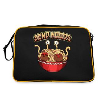 Fliegendes Spaghettimonster Pastafari Pastafari - Retro Tasche - Schwarz/Gold - Hinten