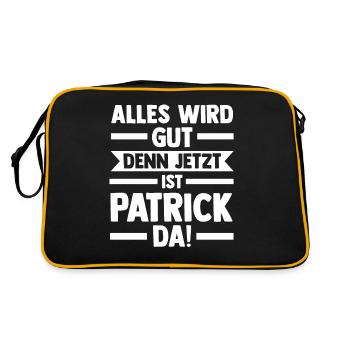 Patrick - Retro Tasche - Schwarz/Gold - Hinten
