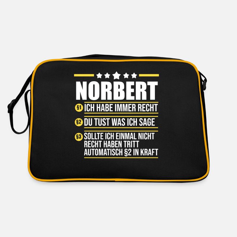 Norbert - Retro Tasche - Schwarz/Gold