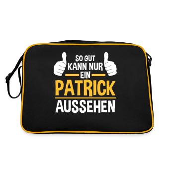 Patrick - Retro Tasche - Schwarz/Gold - Hinten