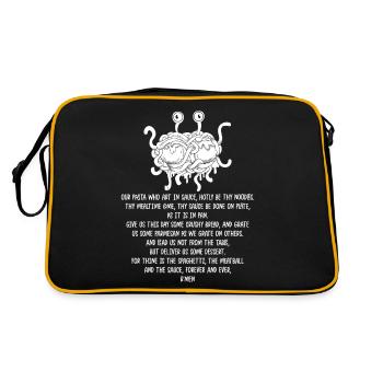 Fliegendes Spaghettimonster FSM Pastafari - Retro Tasche - Schwarz/Gold - Hinten