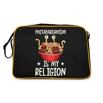 Fliegendes Spaghettimonster Pastafari Pastafari - Retro Tasche - Schwarz/Gold - Hinten