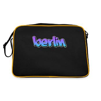 Berlin - Retro Tasche - Schwarz/Gold - Hinten