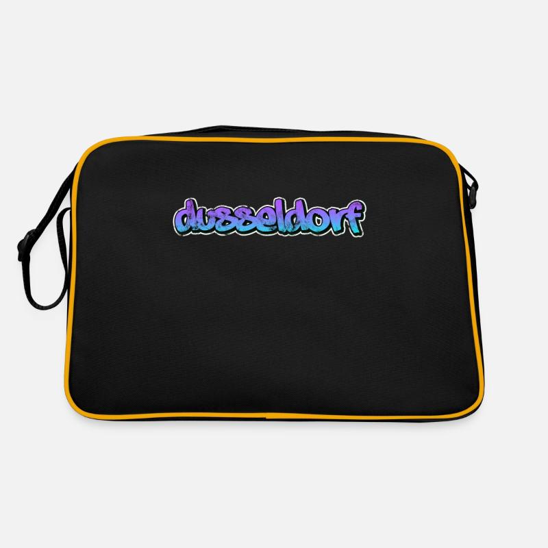 Düsseldorf - Retro Tasche - Schwarz/Gold