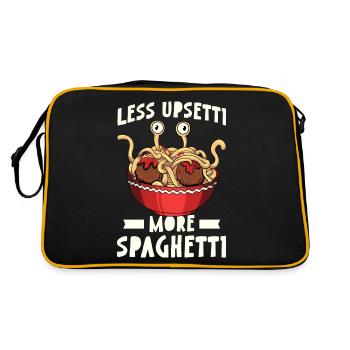 Fliegendes Spaghettimonster FSM Pastafari Pastafar - Retro Tasche - Schwarz/Gold - Hinten