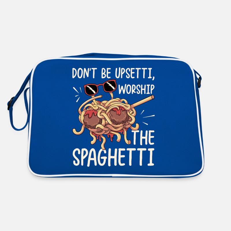 Tupfende fliegende Spaghettimonster Pastafarian Retro Tasche