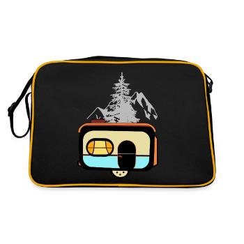 Caravane Camping Caravane Construction Caravane Vacances - Sac Retro - noir/or - Dos