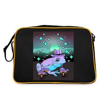 Magic Frog Frogs Toad Amphibian Occult - Retro Bag - black/gold - Back