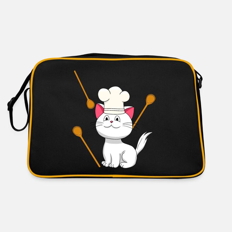Katze Koch Kochmütze Geburtstagsgeschenk kochen Retro Tasche
