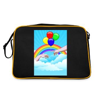 Clowncore Aesthetic Creation Of Adam Balloons - Retro Bag - black/gold - Back