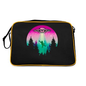 Cryptidcore Esthétique Sasquatch Bigfoot OVNI - Sac Retro - noir/or - Dos