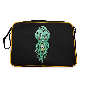 Cryptidcore Aesthetic Octopus Weirdcore Eyeballs - Retro Bag - black/gold - Back