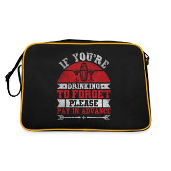 Please Pay In Advance Funny Bartender - Retro Bag - black/gold - Back