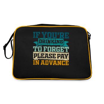 Please Pay In Advance Funny Bartender - Retro Bag - black/gold - Back